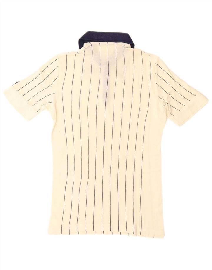 Fila Polo Rugby Homme IT 46 Petit Coton Rayé Blanc