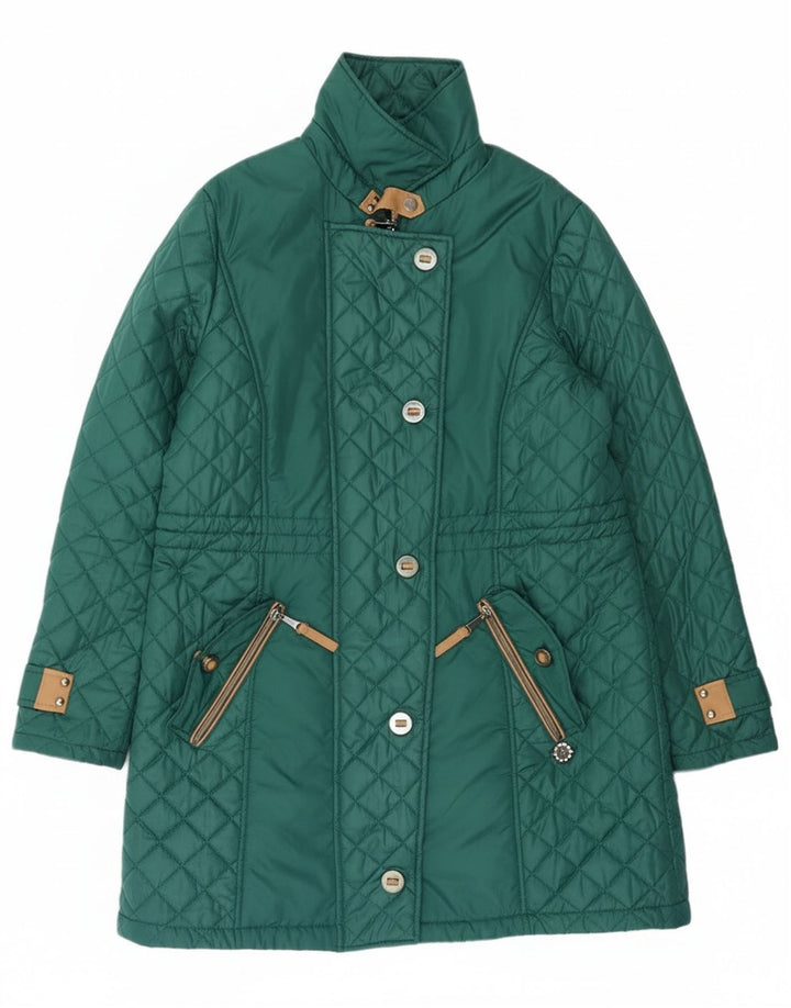Paco Boutique Manteau coupe-vent matelassé pour femme UK 16 Large Vert Polyester