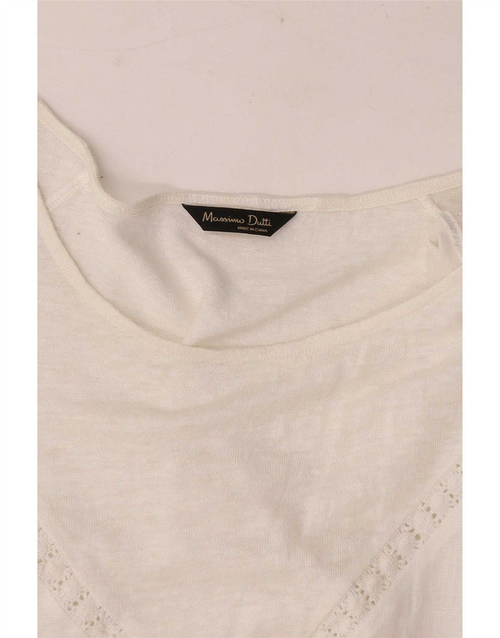 Massimo Dutti Chemisier Femme UK 12 Medium Blanc