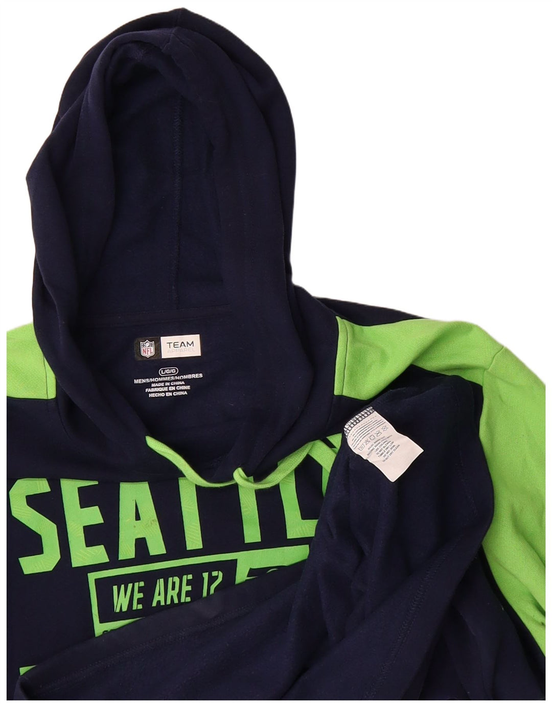 NFL Mens Seattle Seahawks Graphic Top Long Sleeve Large Navy Blue