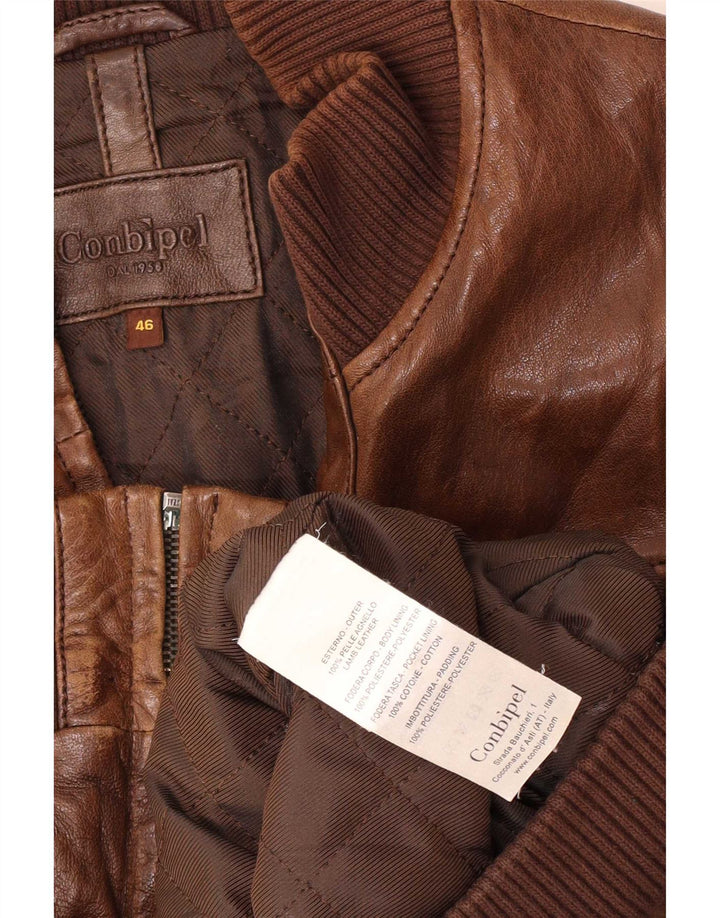 Conbipel Blouson Bomber En Cuir Homme IT 46 Petit Marron