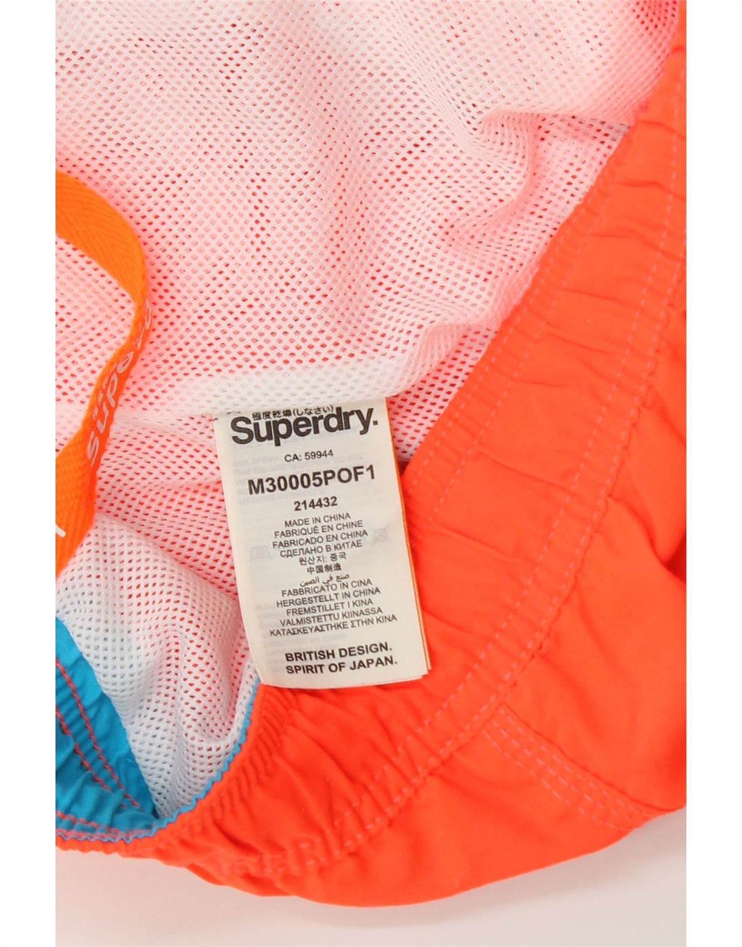 SUPERDRY Short de Bain Graphique Homme Large Orange Polyester