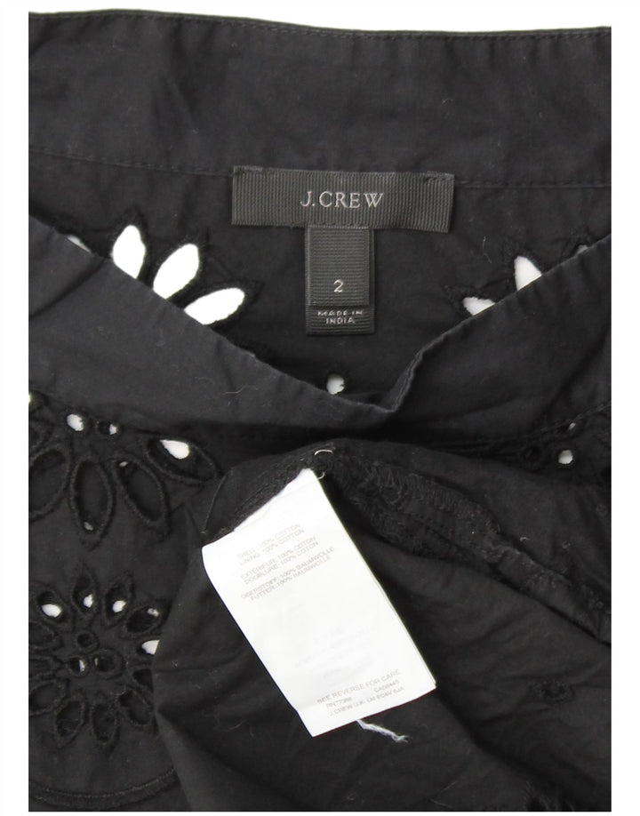 J. CREW Chemisier à manches longues pour femme US 2 XS en coton floral noir