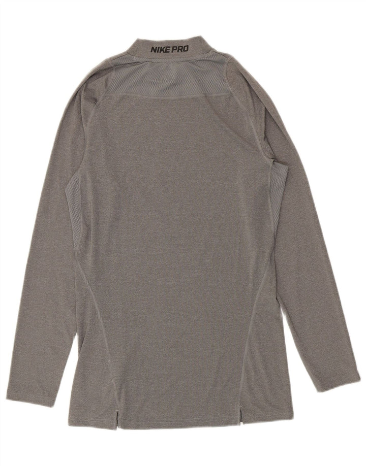 Nike Haut graphique à manches longues pour hommes, grand gris, polyester