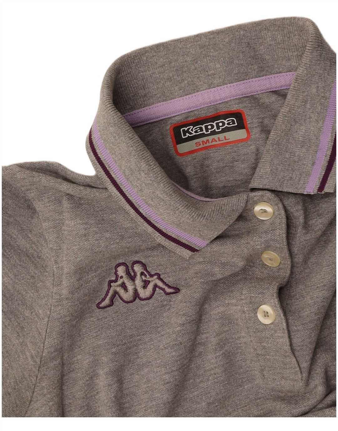 KAPPA Polo Femme UK 10 Petit Gris