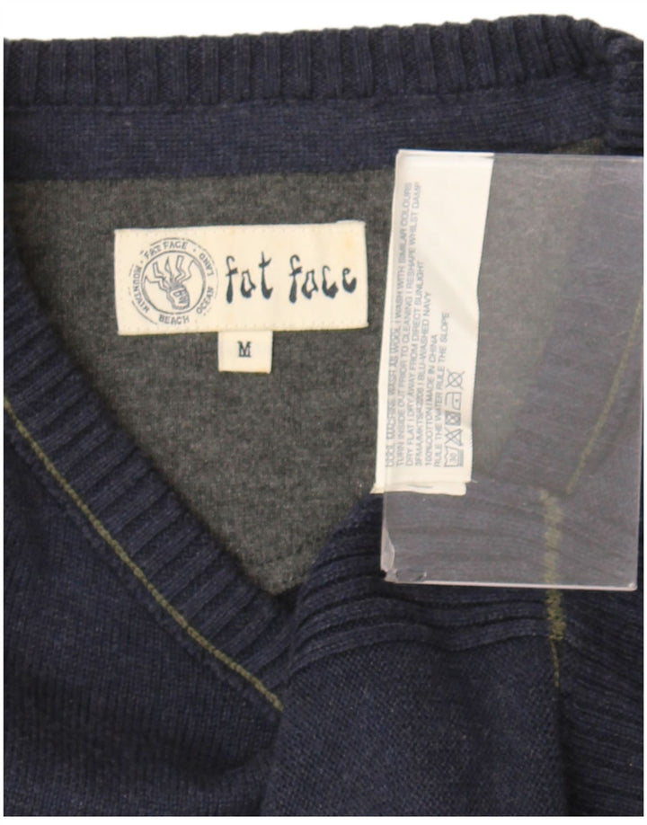 Fat Face Pull Col V Homme Bleu Marine Moyen Coton