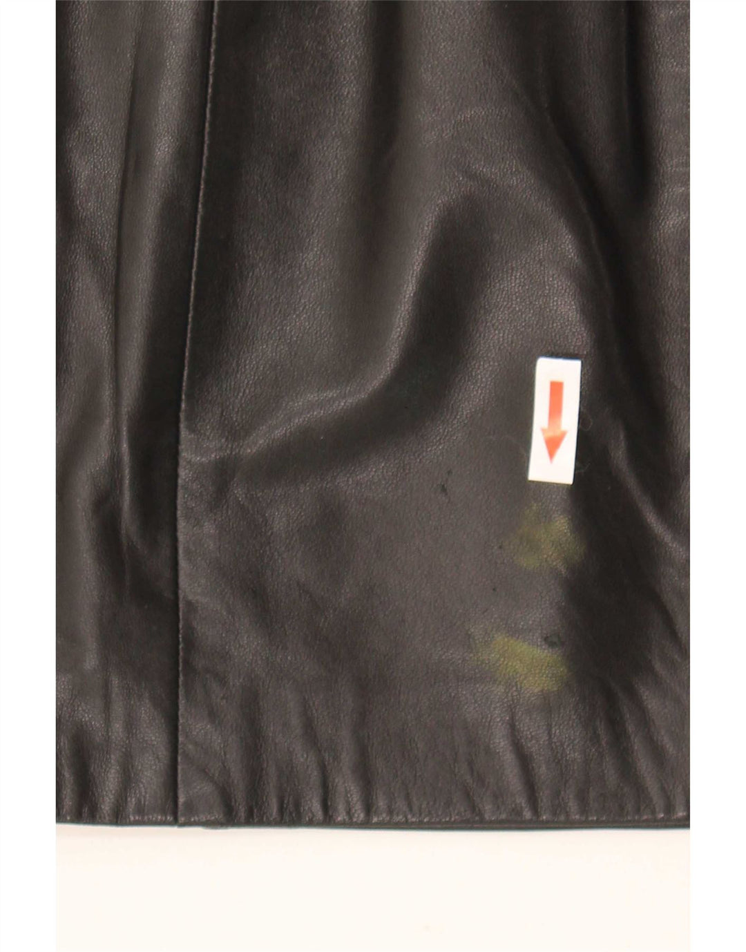 vintage Femme Mini Jupe En Cuir W24 XS Noir