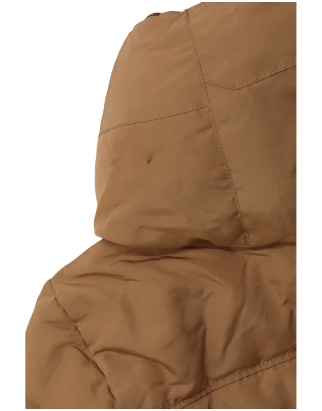 Zara Manteau rembourré à capuche pour femme UK 12 Polyester beige moyen