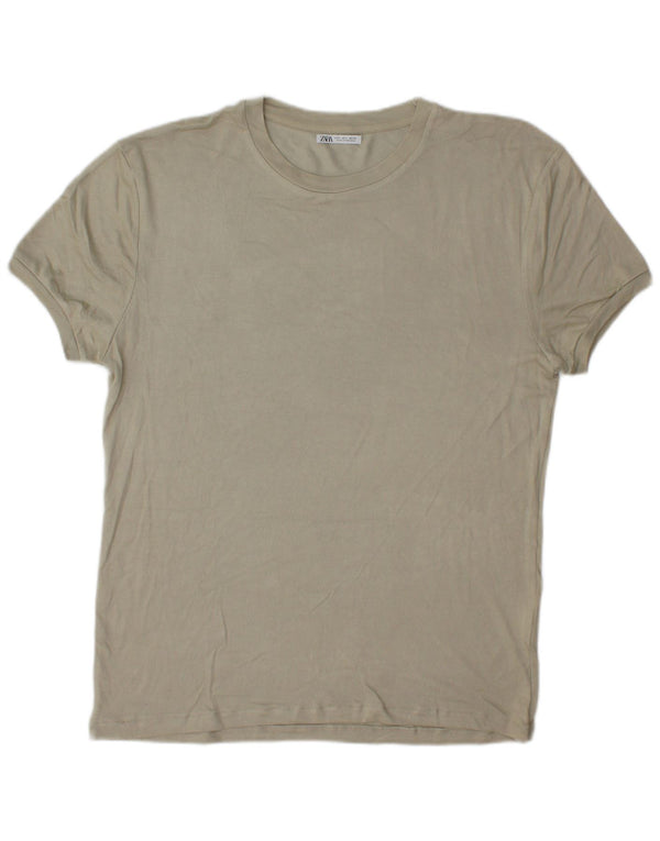 Zara Homme T-Shirt Top Large Gris Viscose