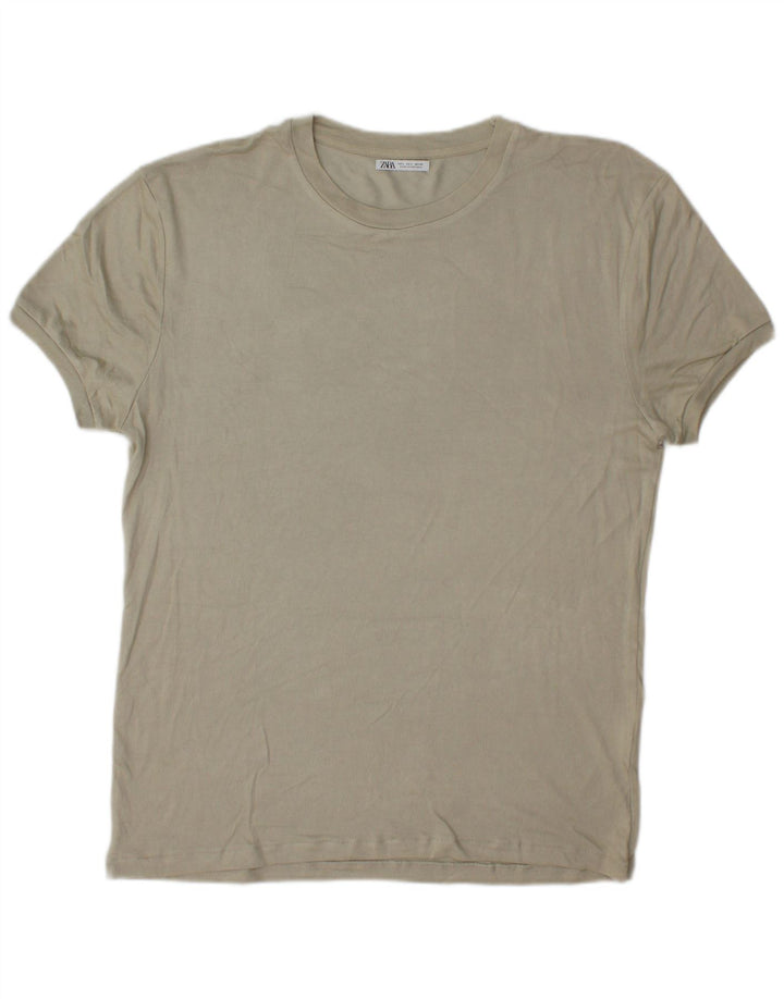 Zara Homme T-Shirt Top Large Gris Viscose