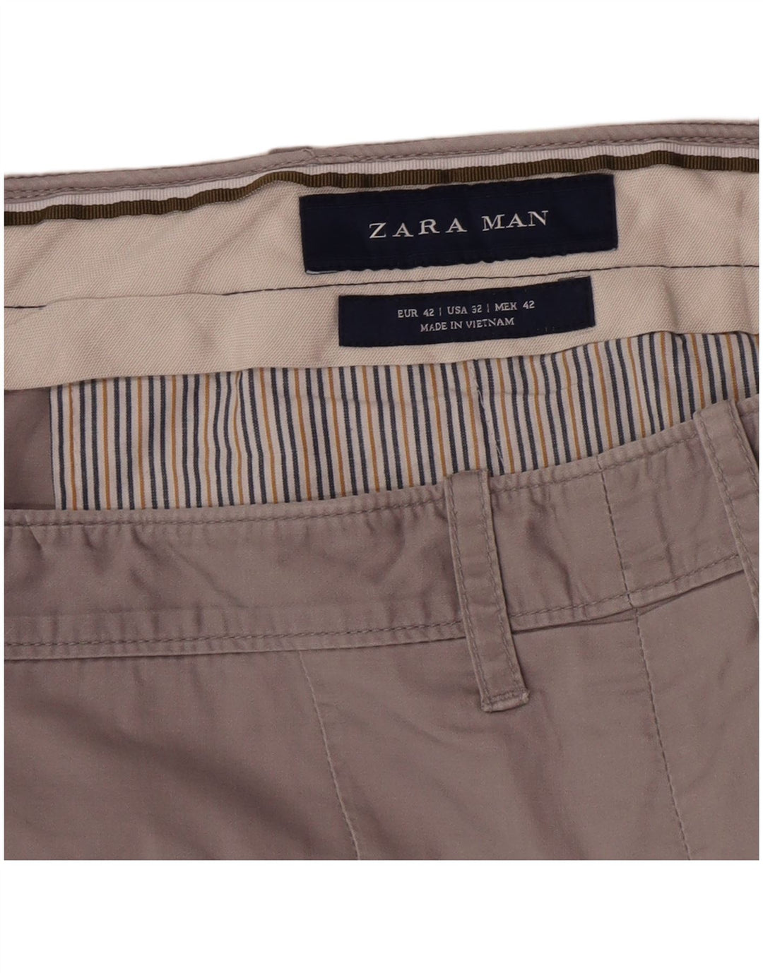 Zara Short chino Pegged pour homme EU 42 Large W32 Gris