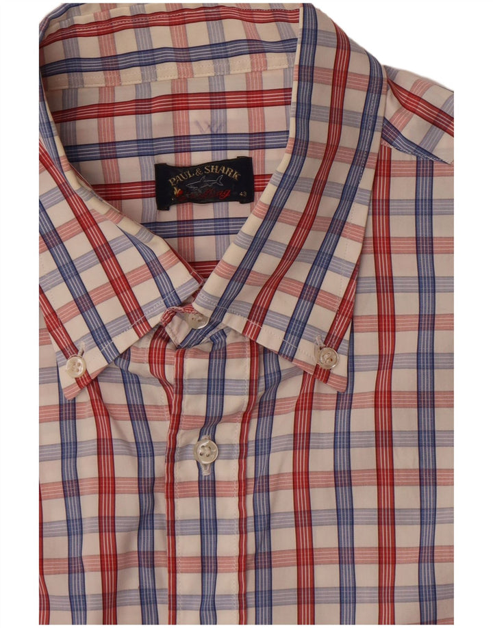 Paul & Shark Chemise à manches courtes pour homme Taille 43 XL Carreaux multicolores
