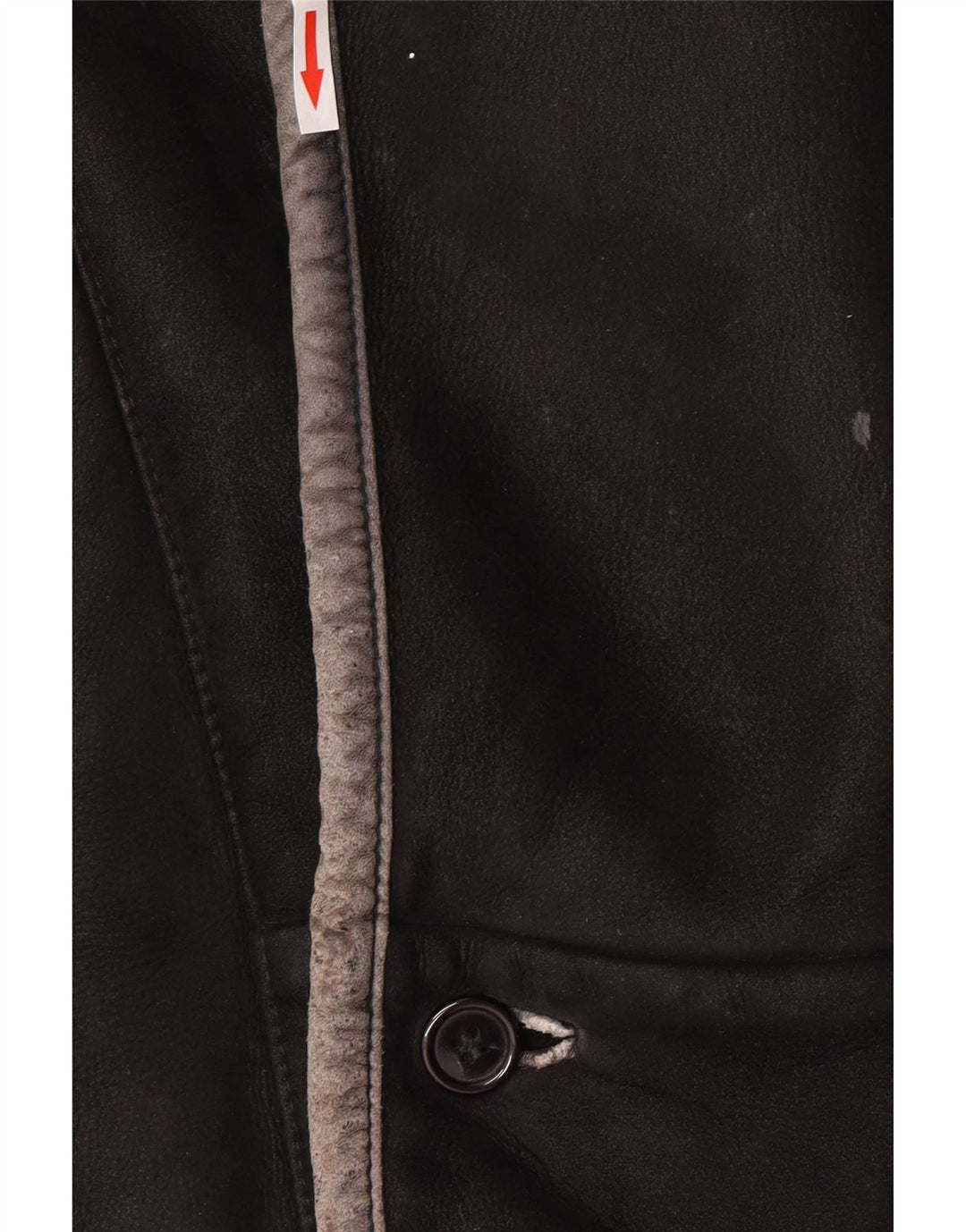 veste en peau de mouton homme vintage IT 50 Grande peau de mouton noire