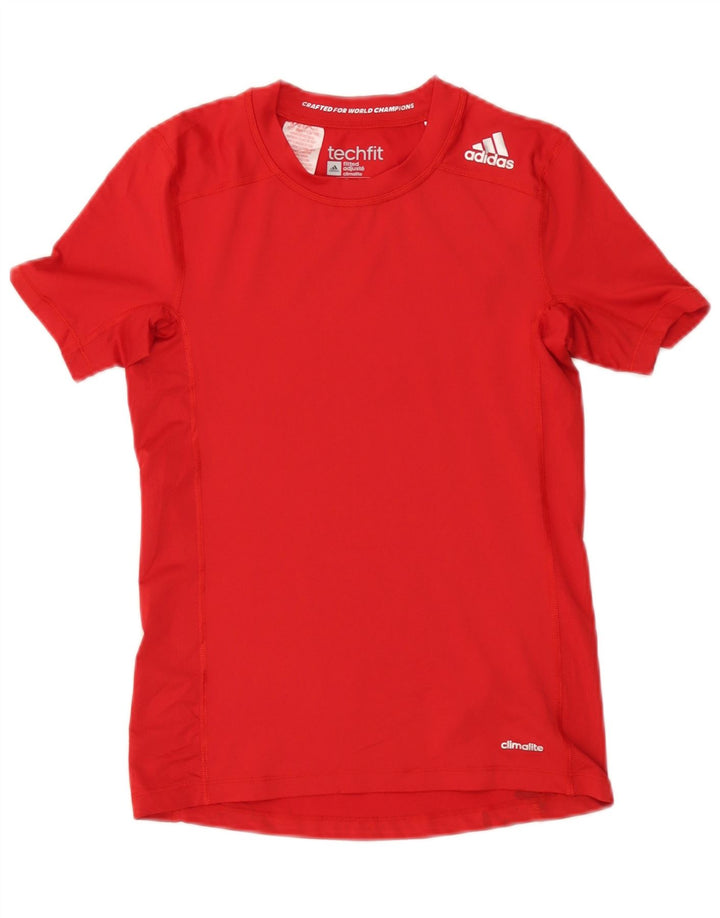 Adidas Garçon Climalite T-Shirt Top 13-14 ans Rouge Polyester