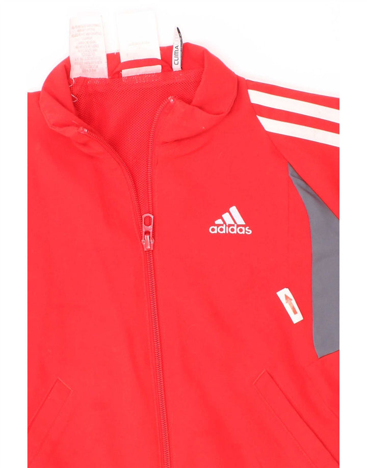 Adidas Climalite Survêtement Top Veste Garçon 4-5 Ans Rouge Colorblock
