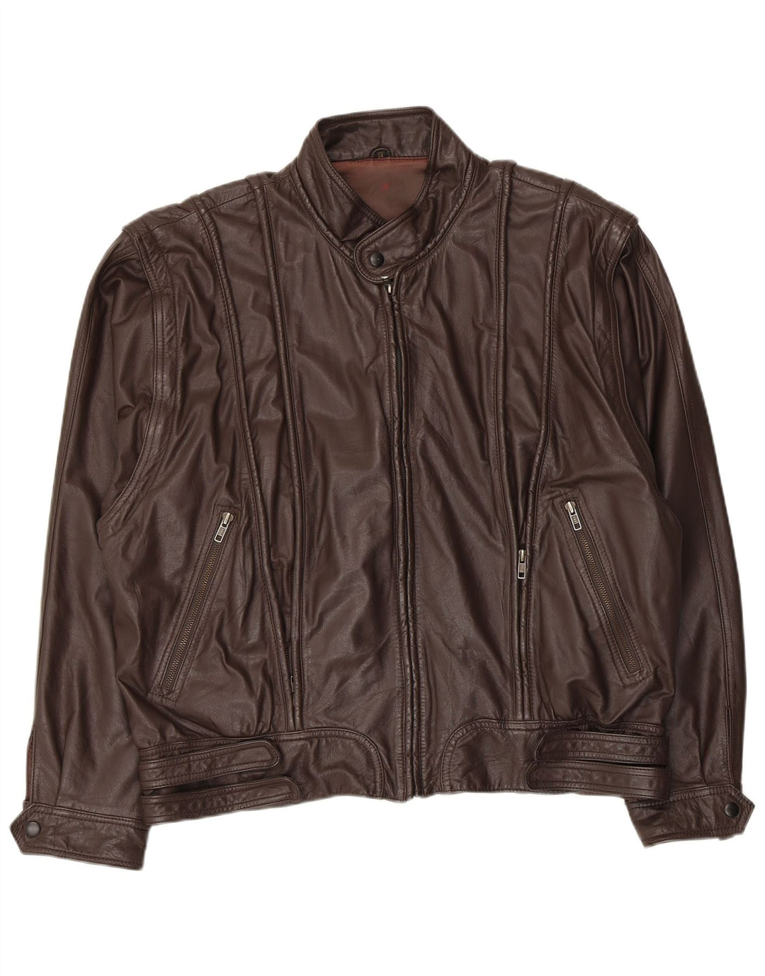 Veste en cuir Bomber homme vintage EU 54 2XL Cuir marron