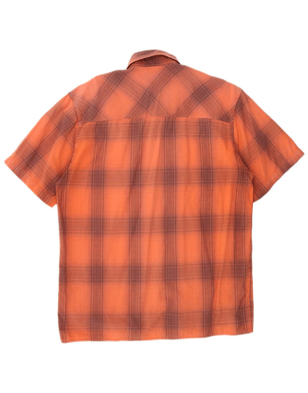 Wrangler Chemise à manches courtes pour homme en coton à carreaux orange moyen