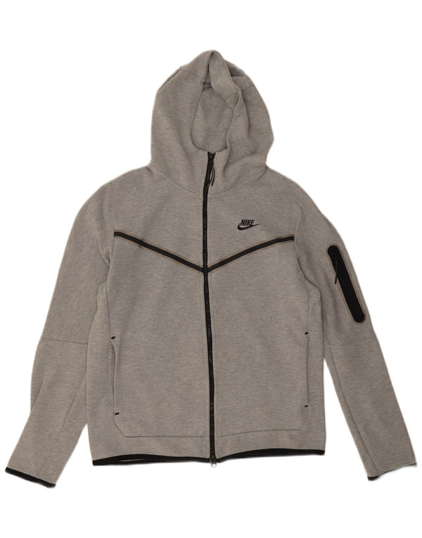 Nike Sweat à capuche zippé en coton moucheté gris moyen pour homme