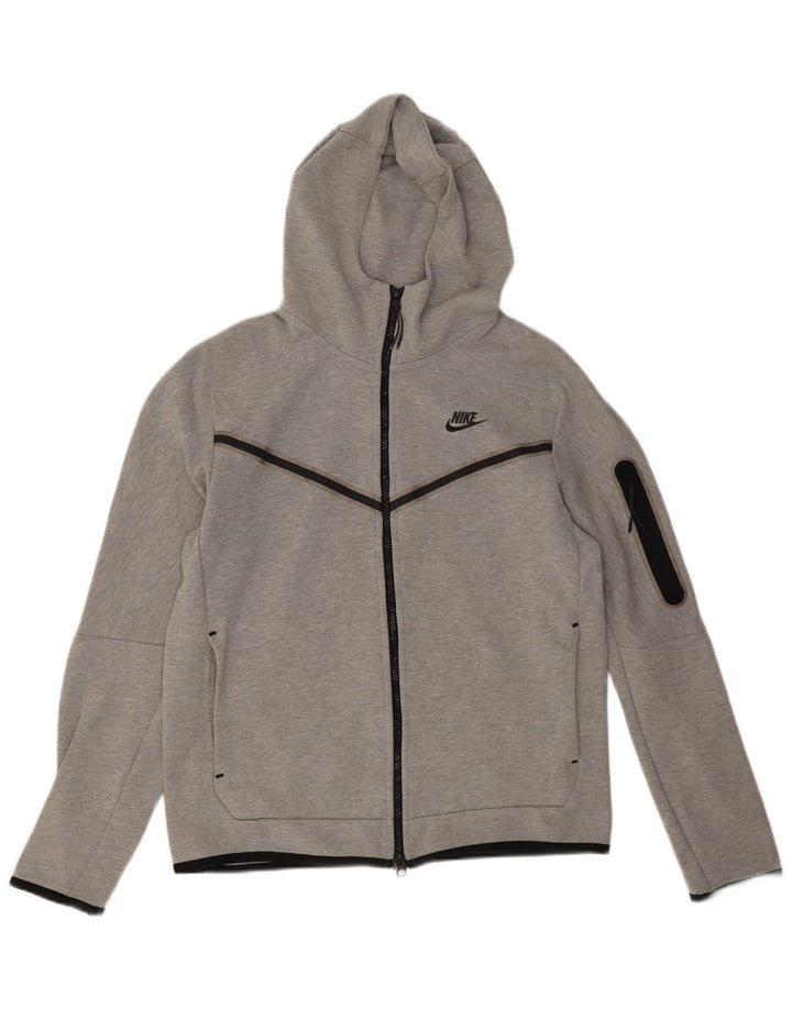 Nike Sweat à capuche zippé en coton moucheté gris moyen pour homme