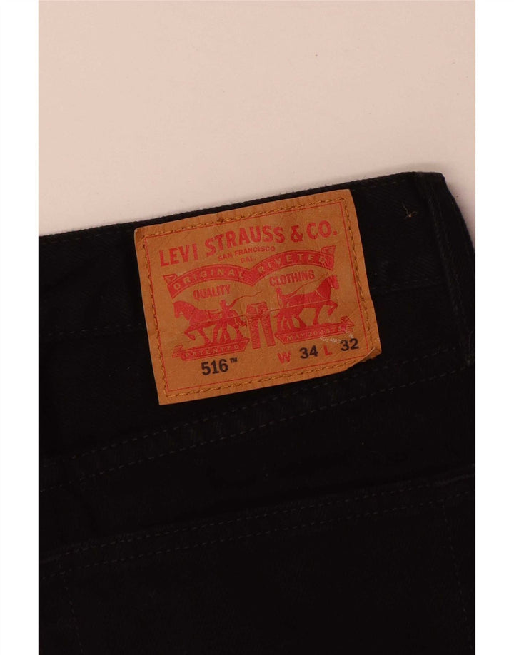 Levi's Jean Slim Droit 516 Homme W34 L32 Noir Coton