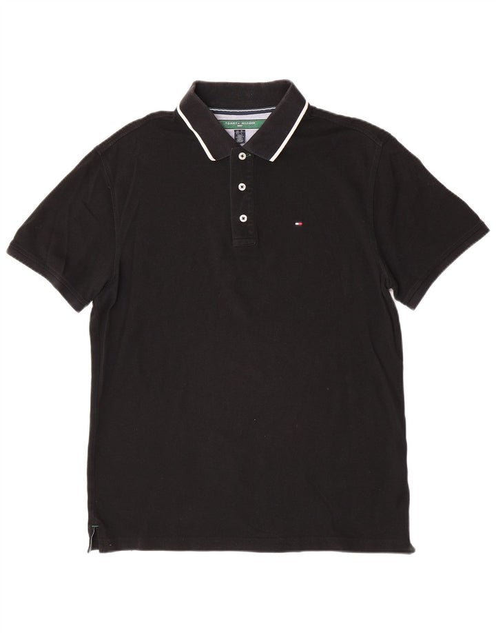 Tommy Hilfiger Polo Homme Noir Moyen Coton Classique