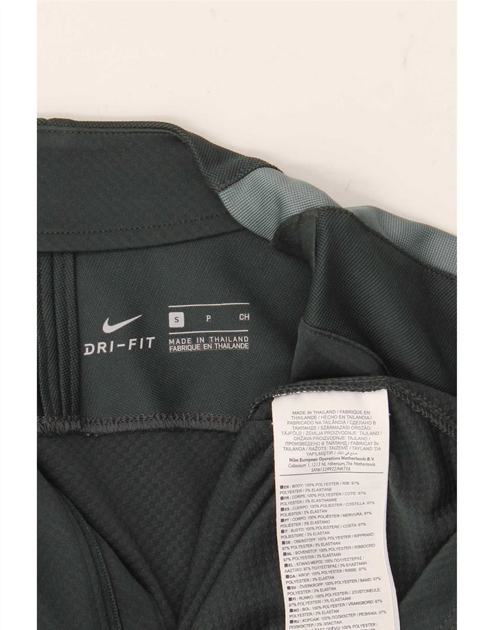 Nike Haut à col zippé à manches longues pour homme Petit vert Polyester