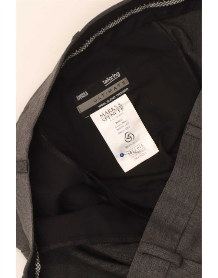 Marks & Spencer Pantalon de costume pour femme W36 L33 Gris laine