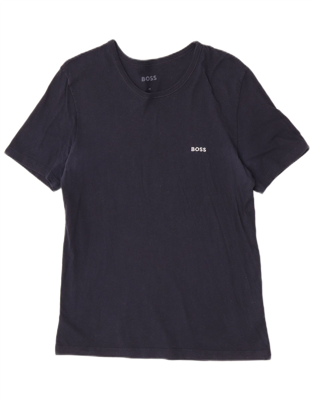 Hugo Boss Homme T-Shirt Top Bleu Marine Moyen Coton