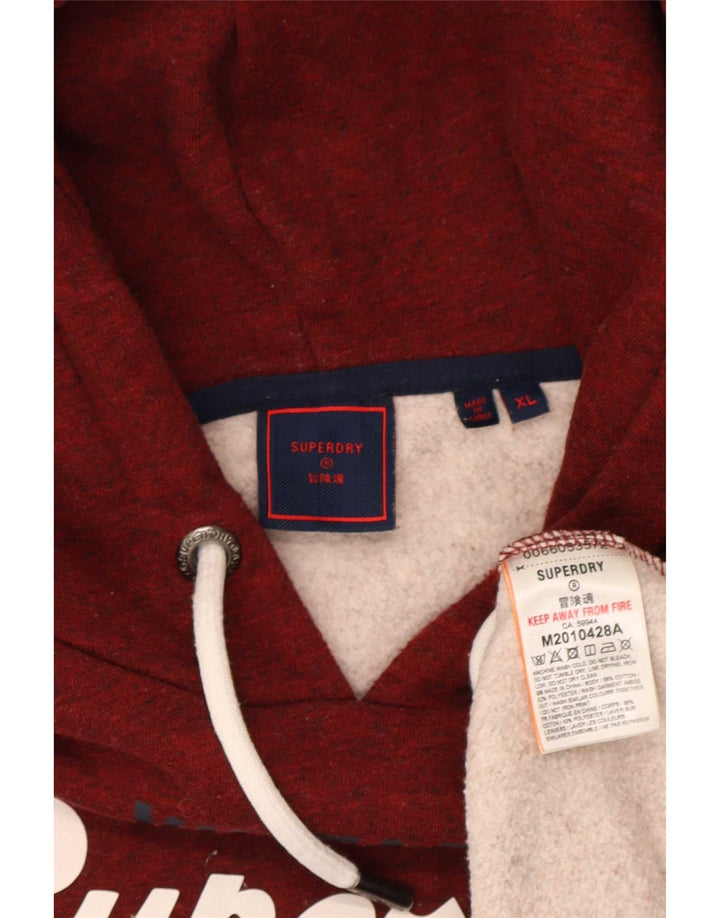 Superdry Pull à capuche graphique XL pour homme en polyester marron