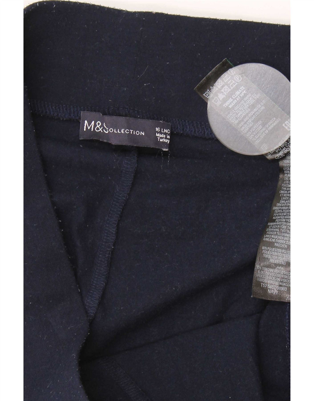 Marks & Spencer Leggings pour femmes UK 16 Large Bleu Marine Polyester