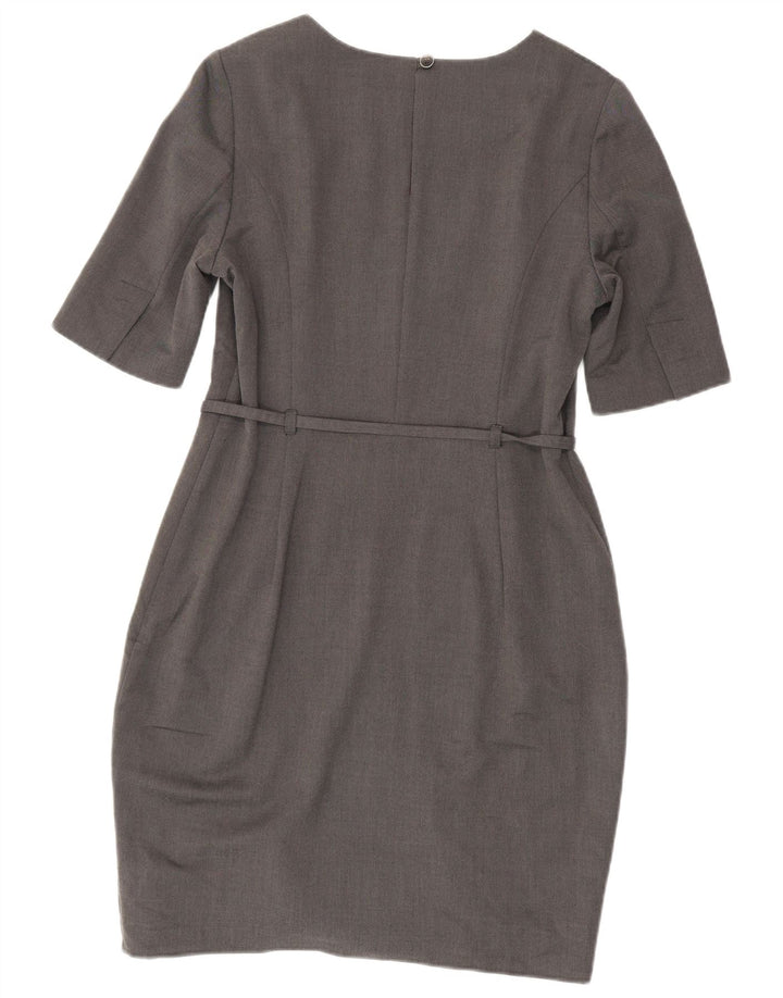 TED BAKER Robe fourreau pour femme Taille 4 Grande Viscose Grise