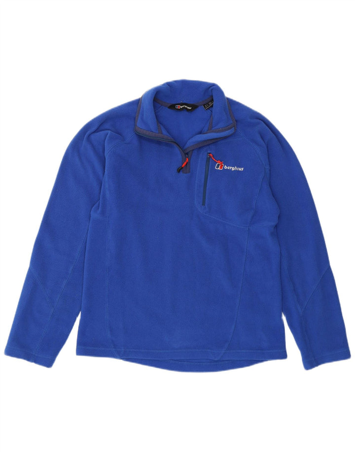 Berghaus Pull polaire à col zippé pour homme, petit, bleu, polyester