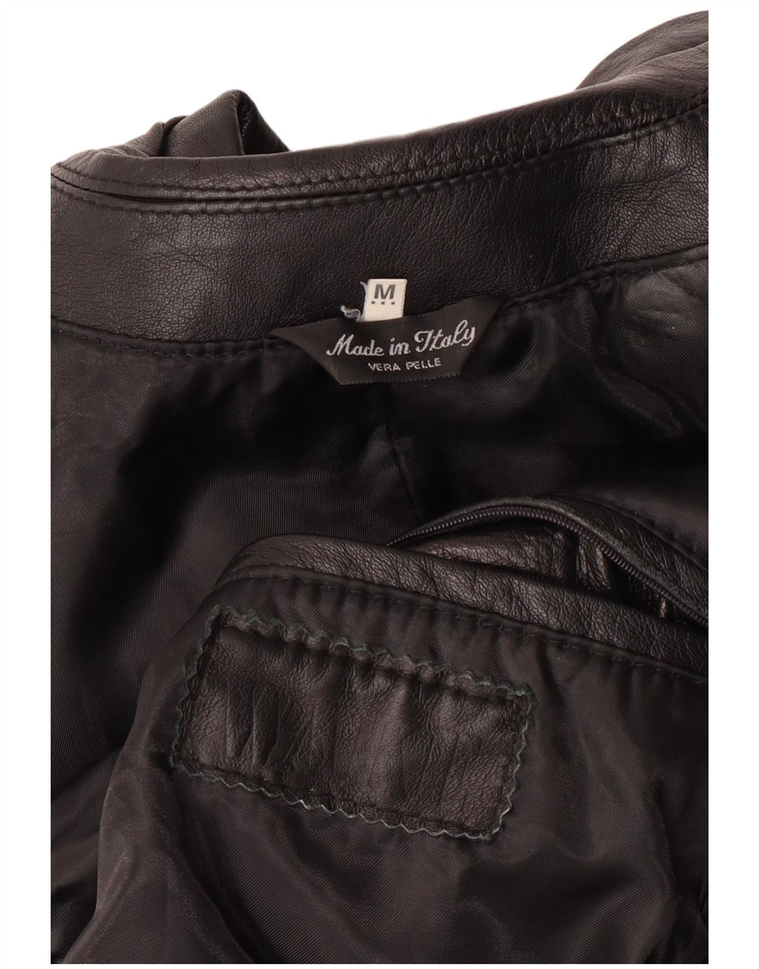 veste en cuir homme vintage UK 38 Medium Black Leather Classic