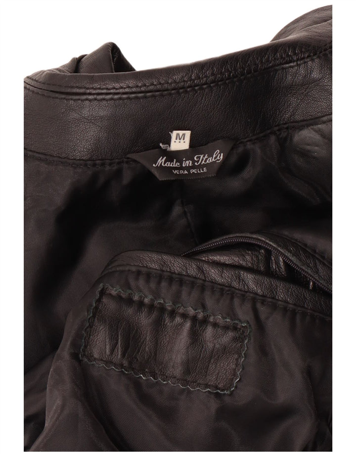 veste en cuir homme vintage UK 38 Medium Black Leather Classic