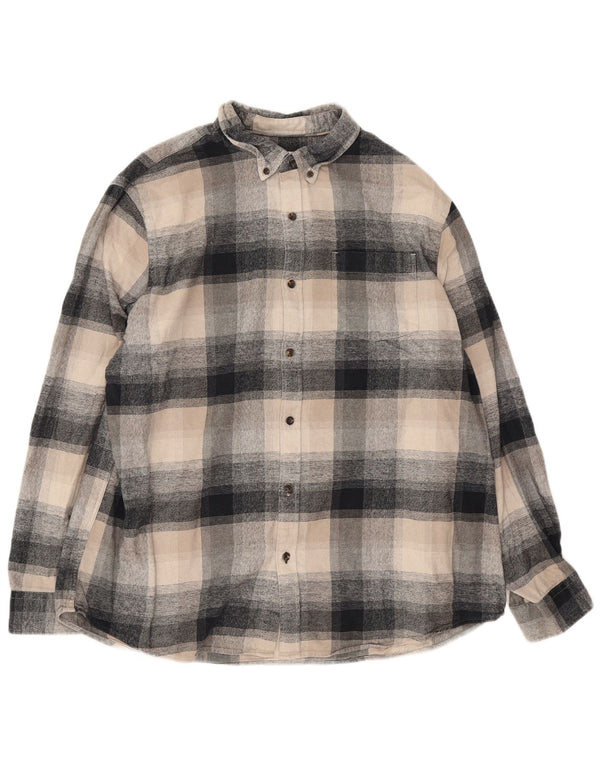 Marks & Spencer Chemise en flanelle coupe régulière pour homme 2XL en coton à carreaux beige