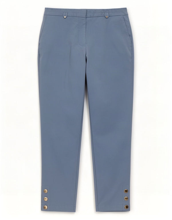 Marks & Spencer Pantalon chino slim pour femme UK 14 Large W32 L28 Bleu Coton