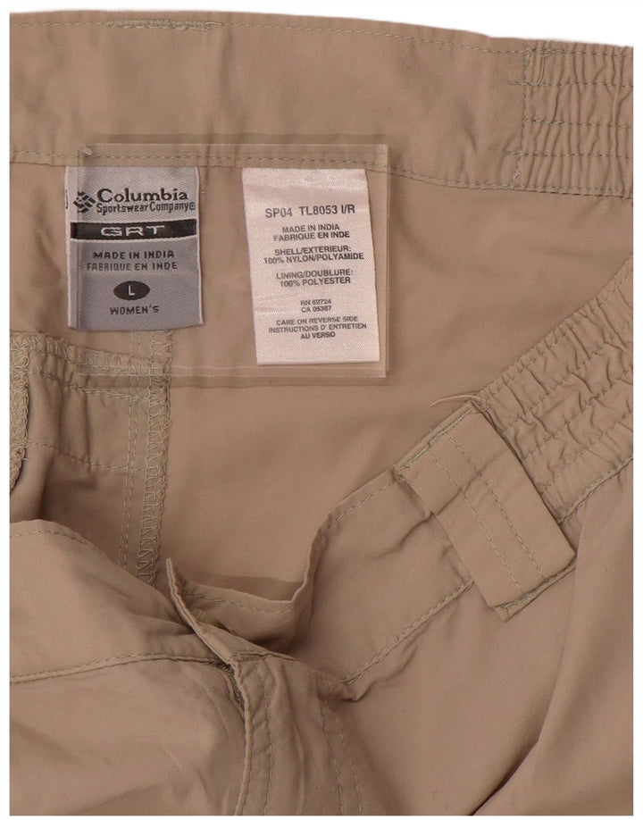 COLUMBIA Pantalon Cargo Droit Femme Large W32 L30 Beige Polyester