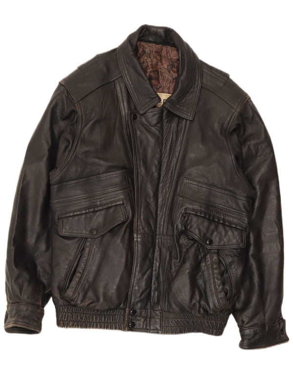 Veste en cuir homme vintage UK 36 Petit cuir marron