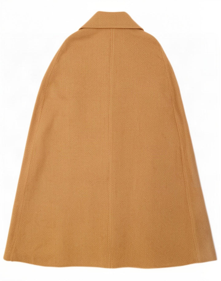 Vintage Womens Cape Coat UK 20 2XL Beige Herringbone