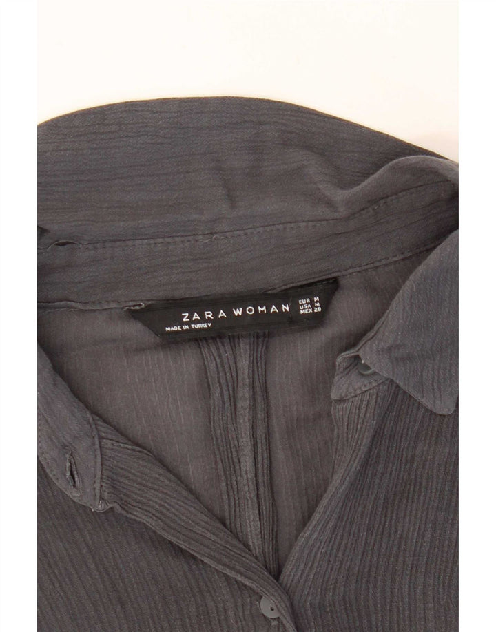 Zara Chemisier à manches 3/4 pour femme Gris moyen UK 14