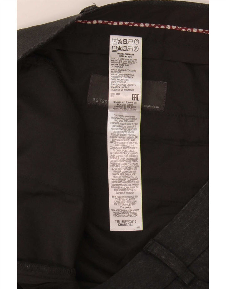 Marks & Spencer Pantalon de costume coupe classique pour homme W38 L29 Gris Polyester