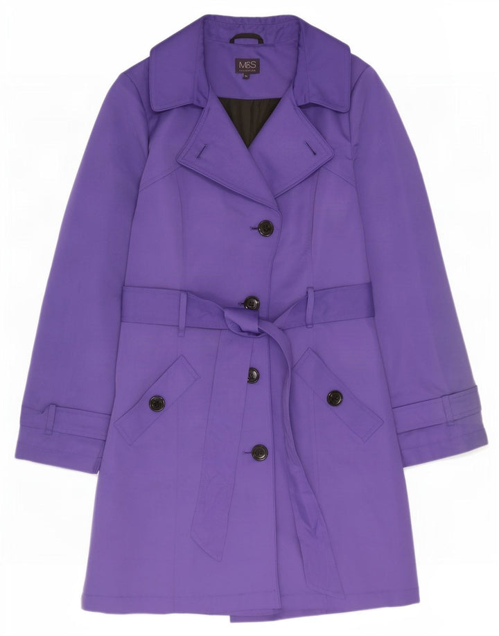 Marks & Spencer Trench-Coat Femme UK 12 Violet Moyen Polyester