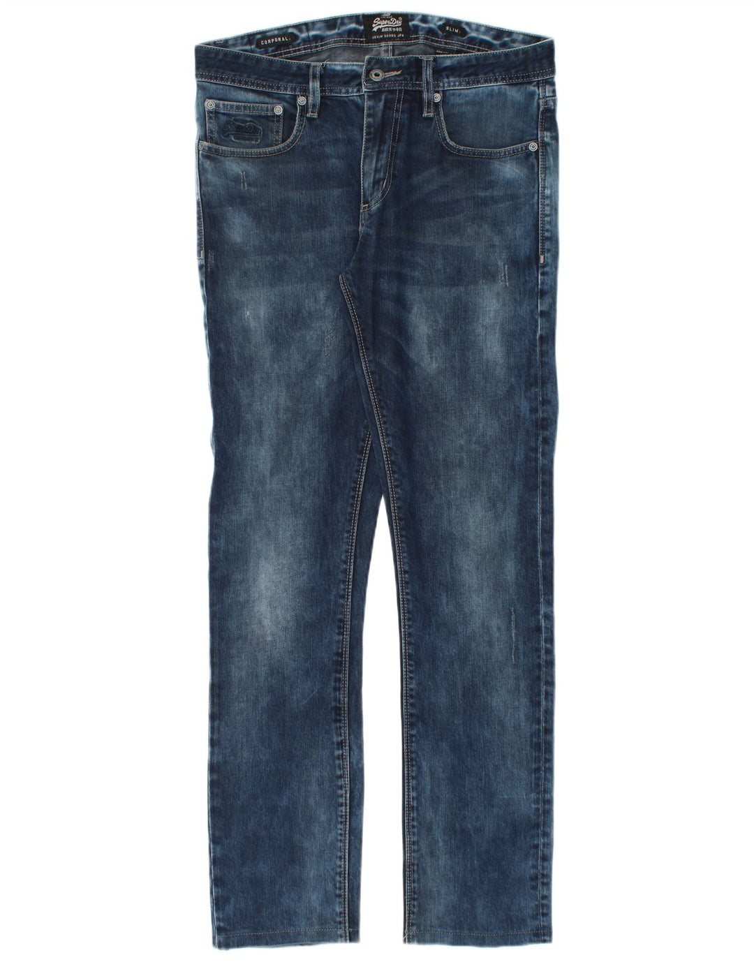 Superdry Jean Corporal Slim W32 L32 Bleu Coton Homme