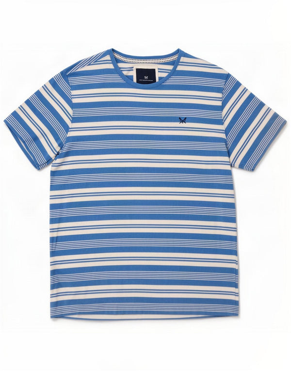 Crew Clothing T-shirt pour homme en coton rayé bleu large