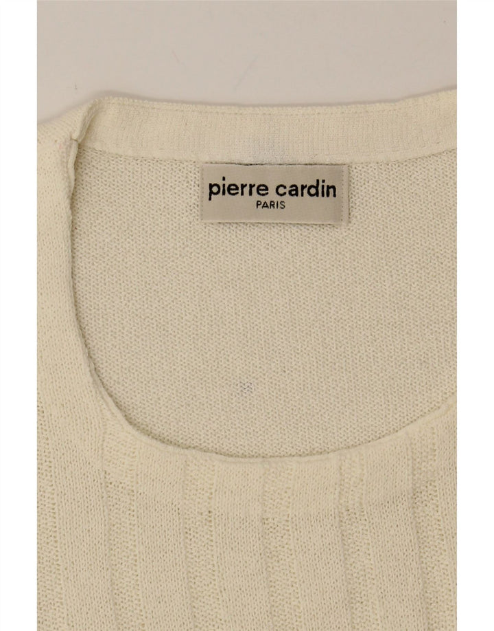 PIERRE CARDIN Womens Crew Neck Jumper Sweater IT 46 Large Off White Vintage Pierre Cardin and Second-Hand Pierre Cardin from Messina Hembry 