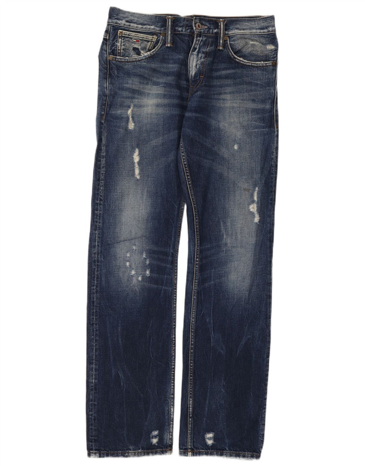 Tommy Hilfiger Femme Ryder Jean Droit Régulier En Détresse W29 L32 Bleu
