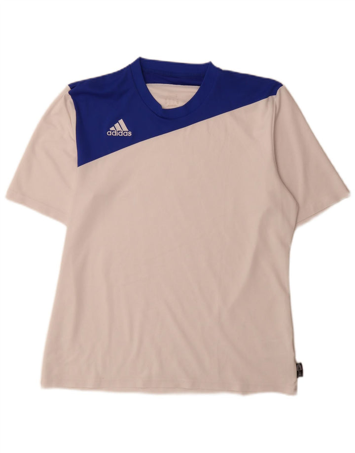 Adidas Hommes Climalite T-Shirt Haut Moyen Blanc Colorblock Polyester