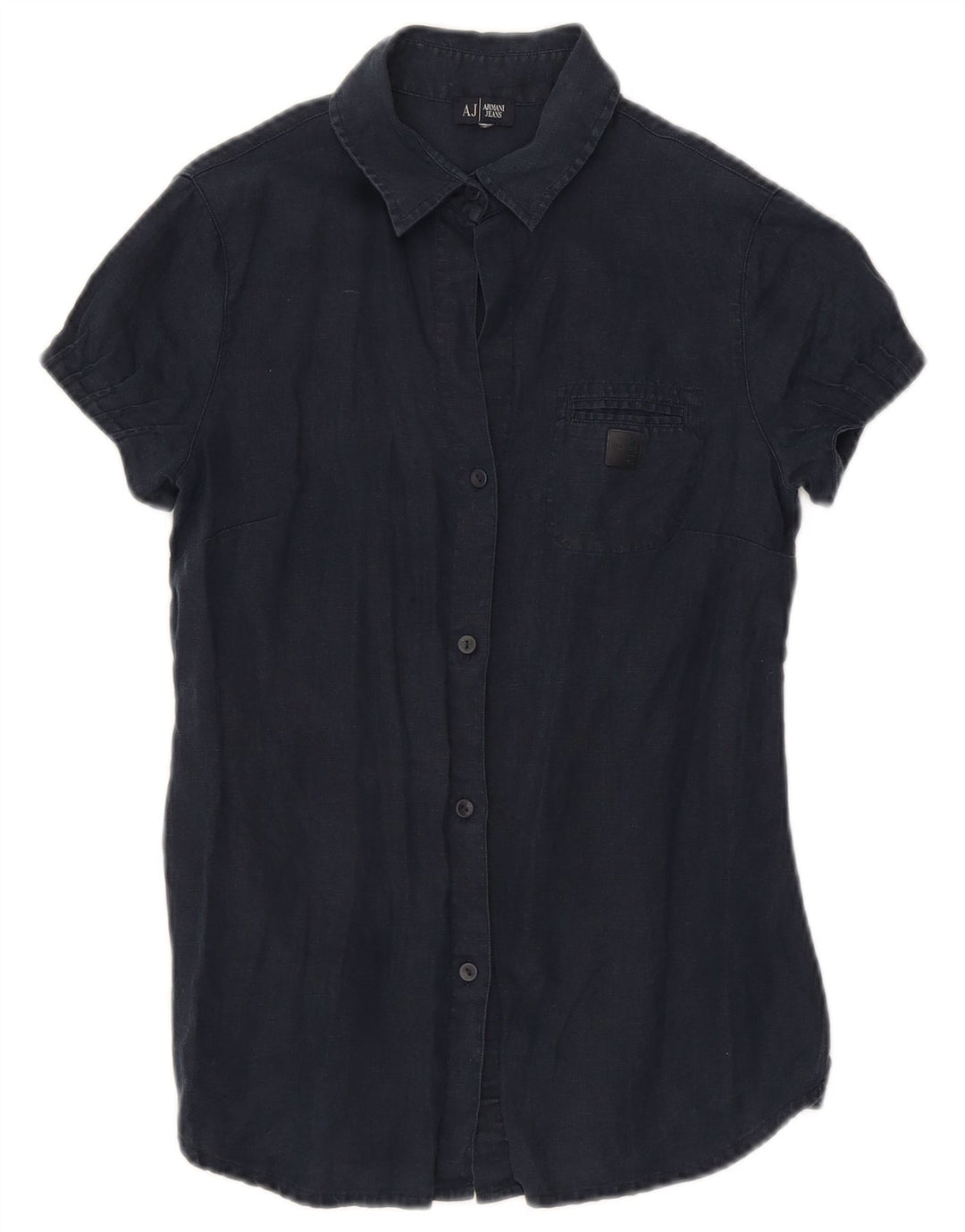 Armani Chemise à manches courtes pour femme UK 10 Small Bleu marine