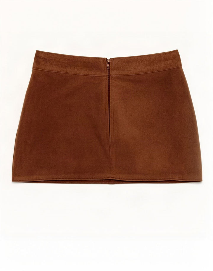 Zara Femme Mini Jupe En Daim IT 44 Medium W25 Marron