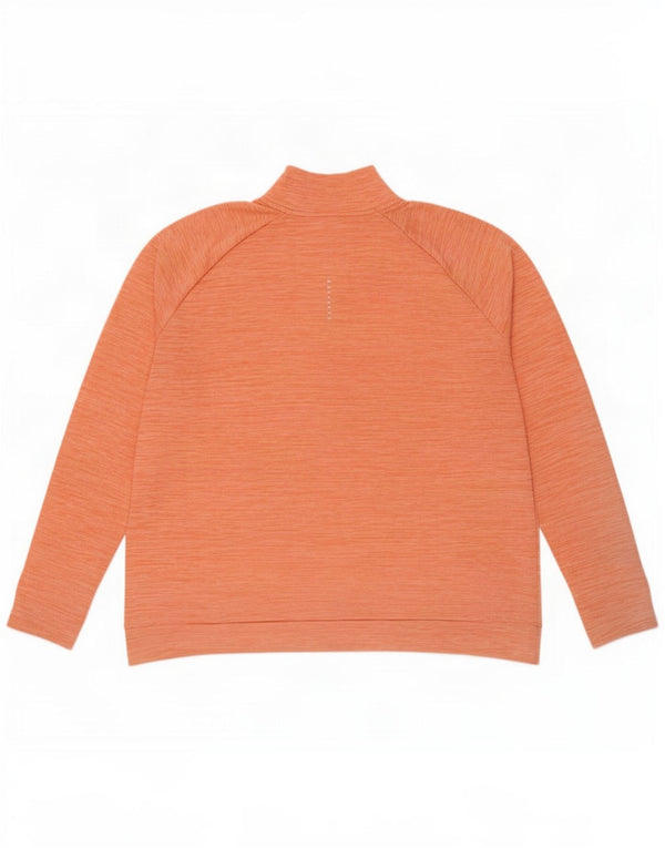 Nike Dri Fit Sweat-shirt à col zippé pour femme UK 18 XL Orange moucheté